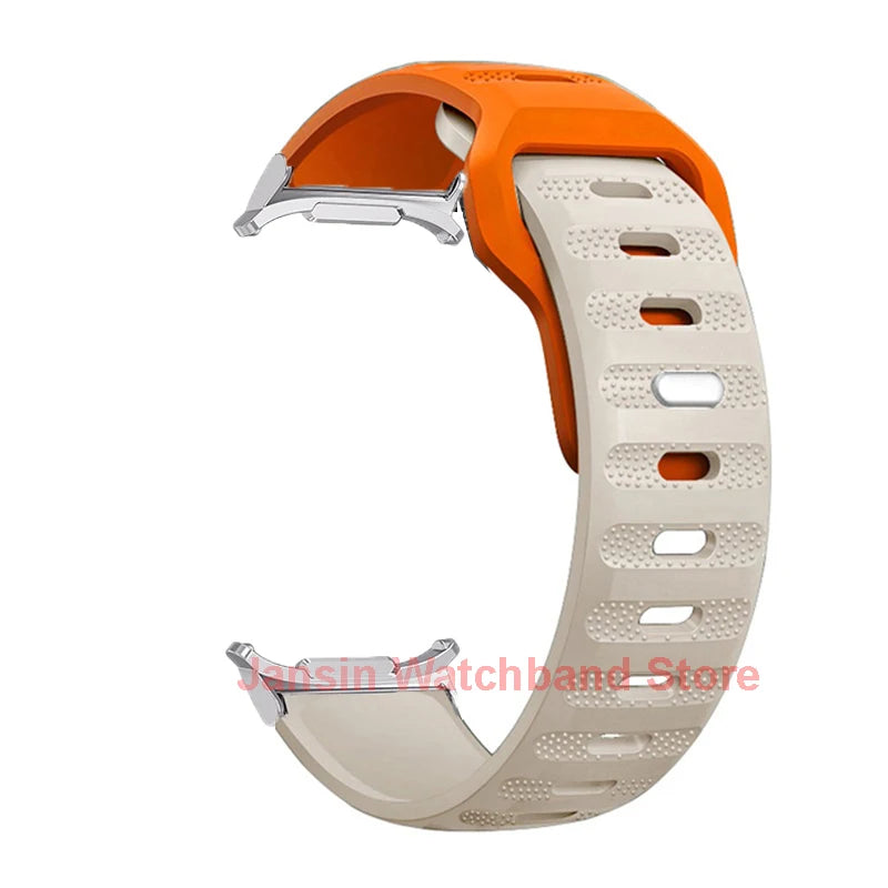 Samsung Galaxy Silicone Sport Watch Band - Ultra/Ultra2 Replacement in Orange Starlight color for 47mm smartwatch.