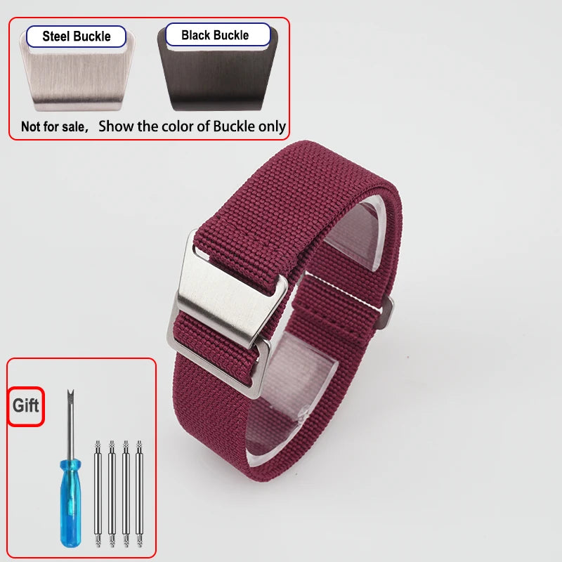 COROS Elastic Nylon Parachute Watch Band - Wine / Red