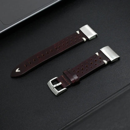 Garmin leather band, 26mm and 22mm size, genuine premium strap for Garmin smartwatch, durable and stylish design.