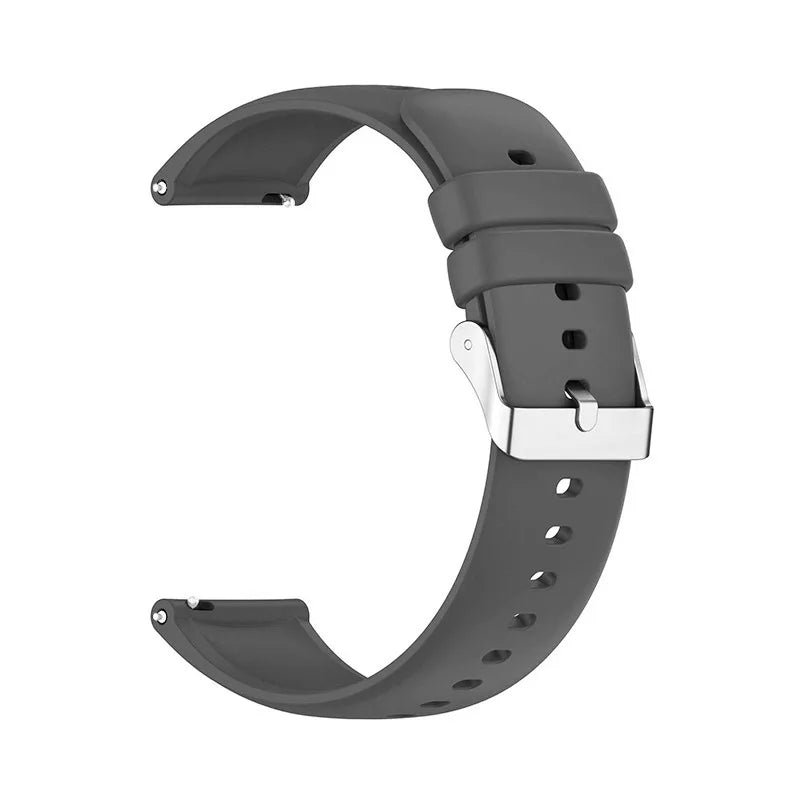 COROS Smooth Silicone Watch Band with Pin Buckle - Gray - Silver Buckle