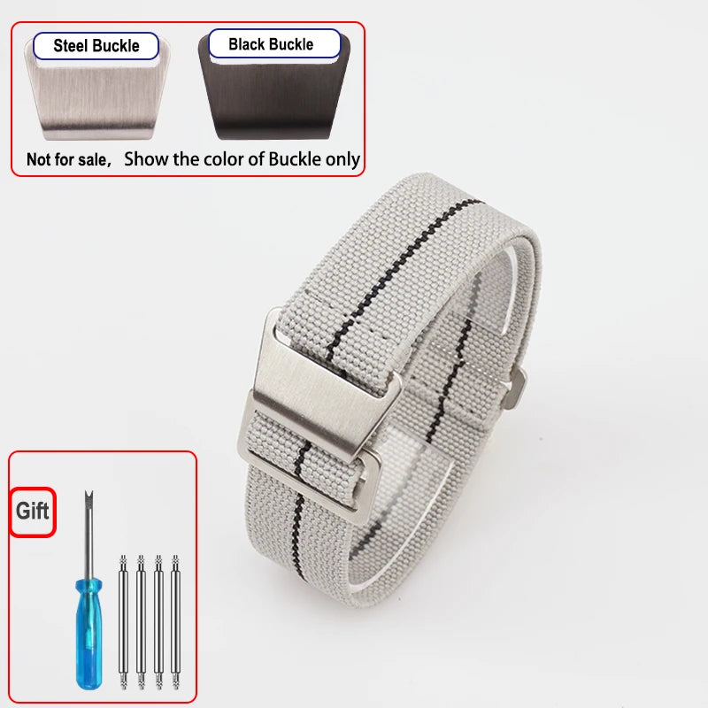 COROS Elastic Nylon Parachute Watch Band - Gray / Black