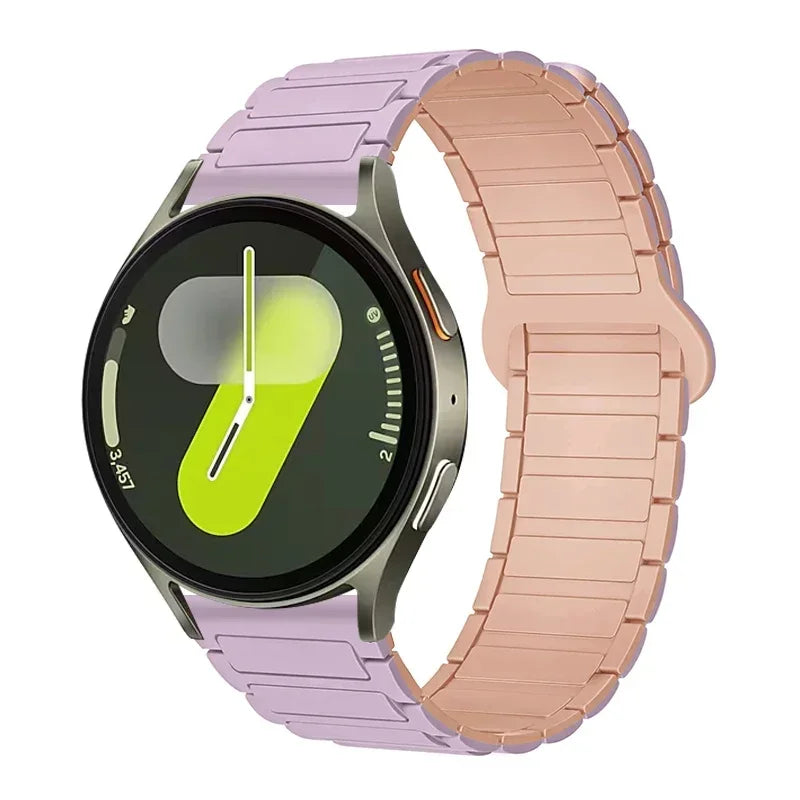OnePlus Smartwatch Sport Magnetic Silicone Watch Band Strap on a smartwatch face with a stylish design.