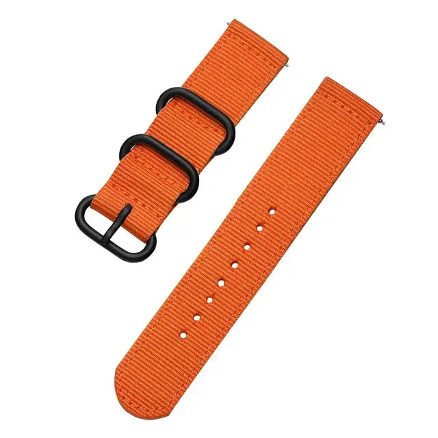 COROS Nylon Band with Metal Keepers – Orange / Black Hardware