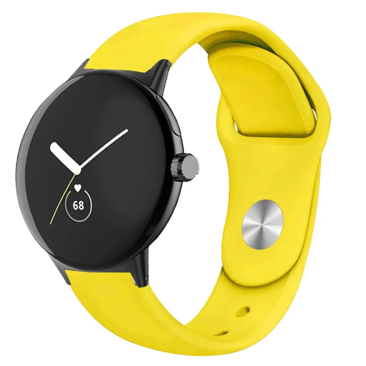 Round Stud Silicone Google Pixel Watch Band in Yellow