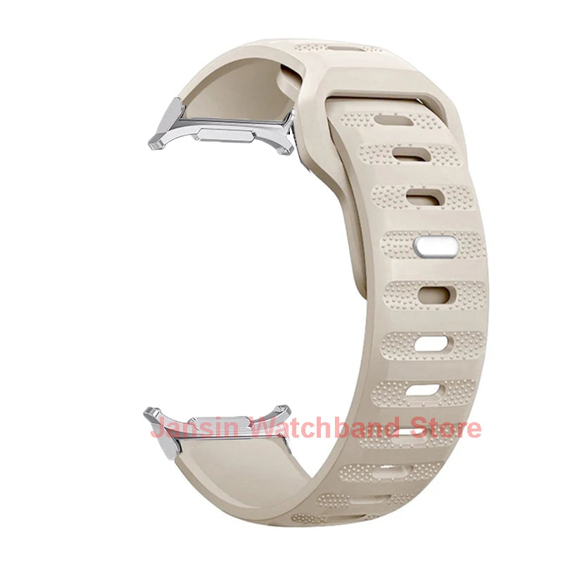 Samsung Galaxy Silicone Sport Watch Band - Ultra/Ultra2 Replacement in Starlight color for 47mm smartwatch.