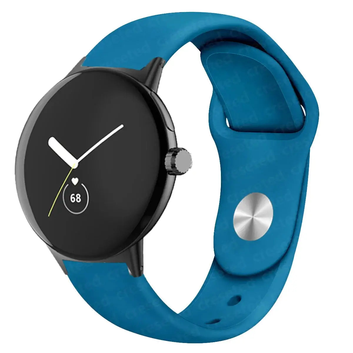 Round Stud Silicone Google Pixel Watch Band in Ocean Blue