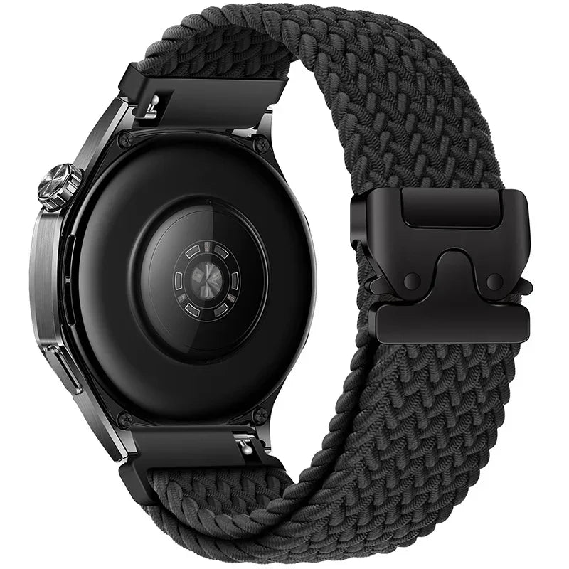 Braided Nylon Clasp Band for Polar – Black Braided