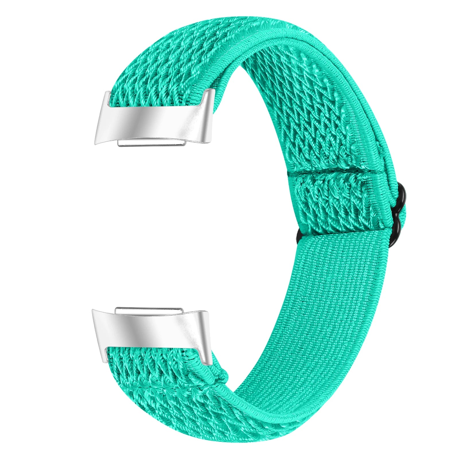 Turquoise nylon strap for Fitbit Charge 6, breathable elastic design for comfort and style. Great replacement band by Bandsco.