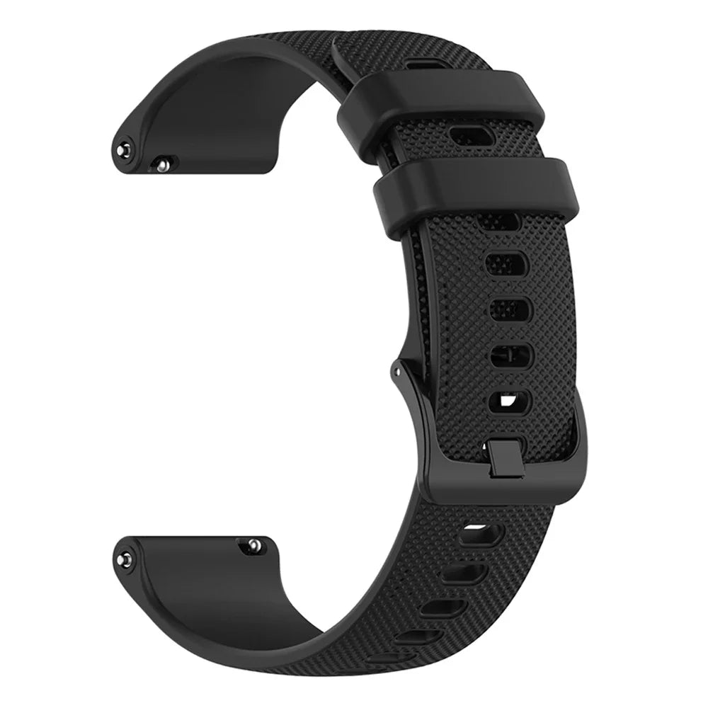 Polar Textured Silicone Band with Color and Buckle Options — Black / Matching Buckle