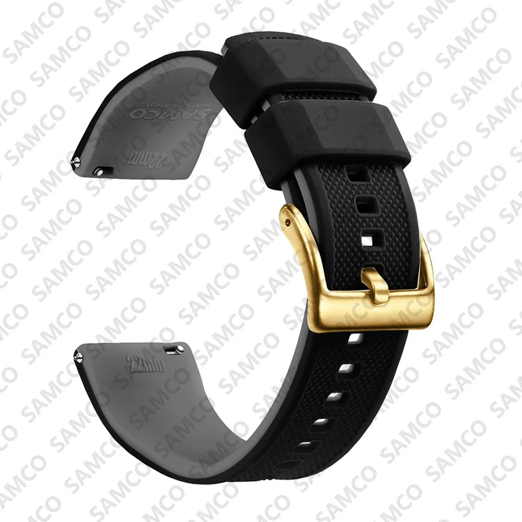 Polar Textured Silicone Band with Buckle Choices – Black / Gray / Gold Buckle