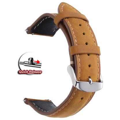 Vintage Stitched Leather Band in Tan