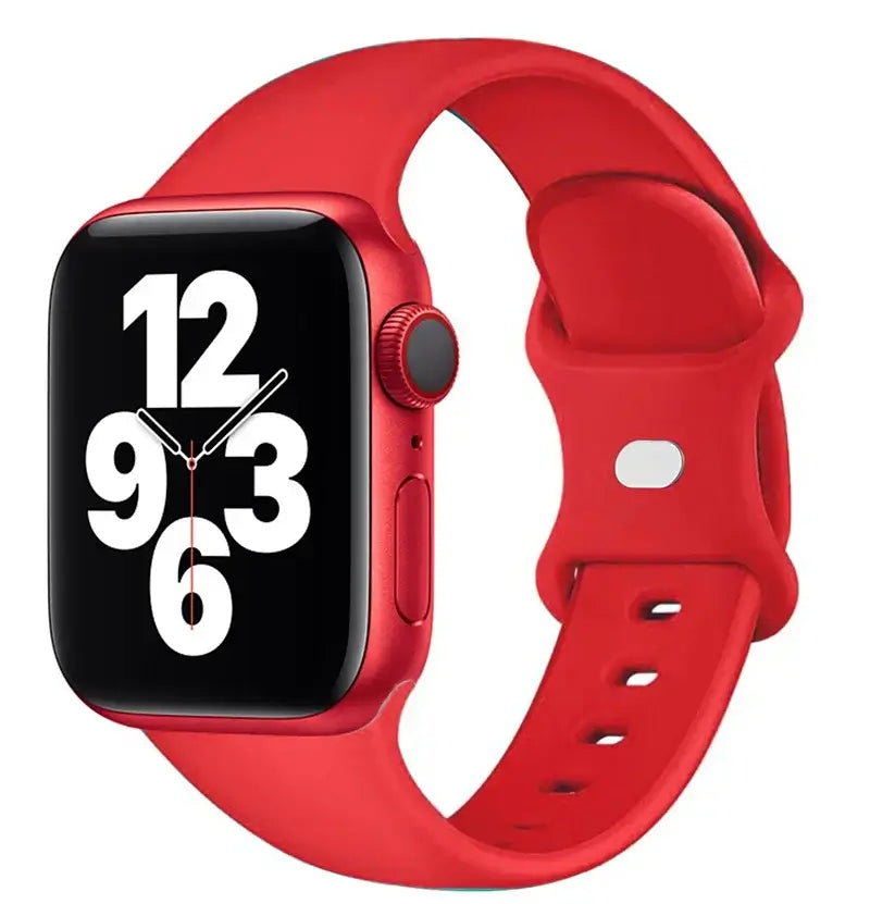 Red classic silicone Apple Watch sport band