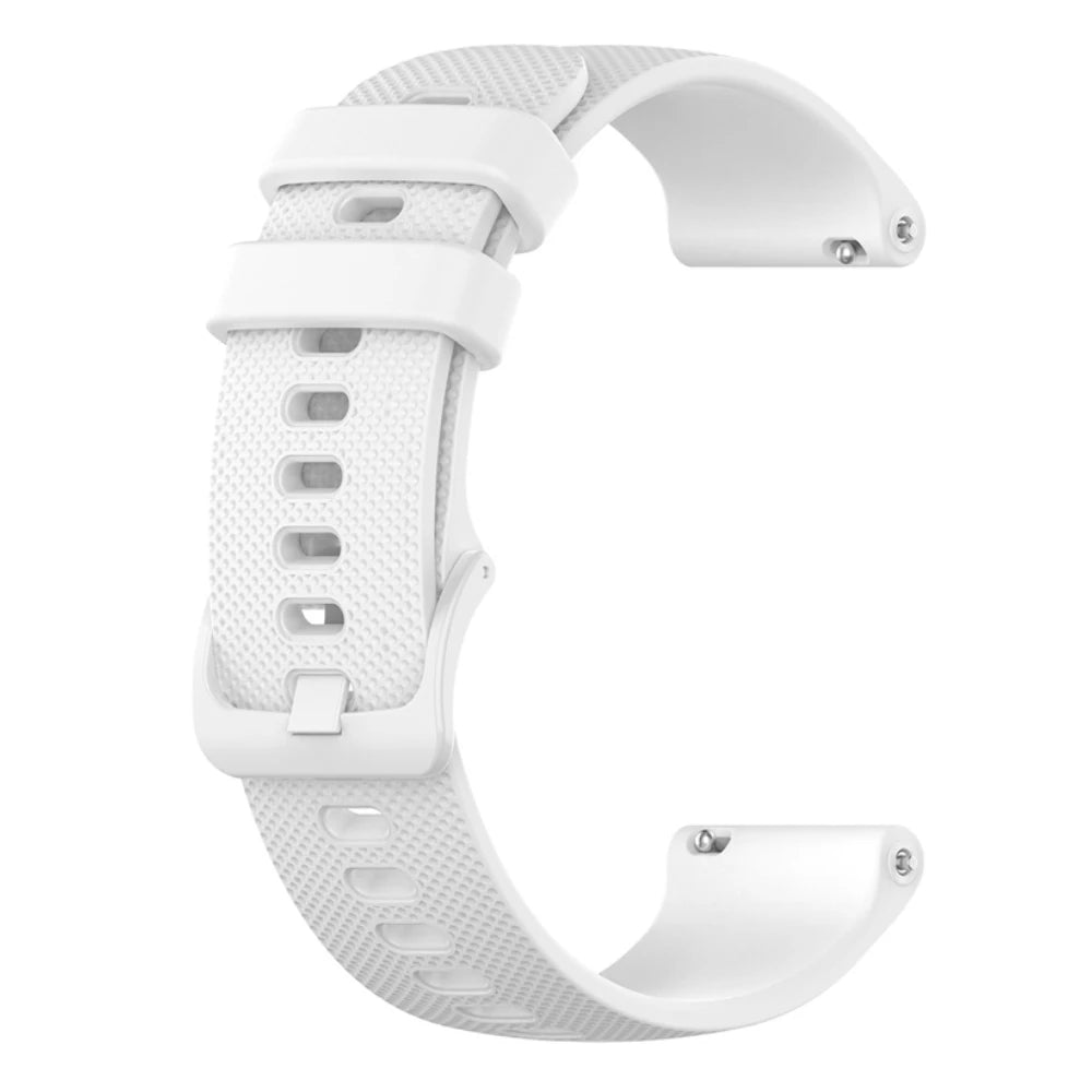 COROS Textured Silicone Sport Band in Solid and Two-Tone Colors – White / Matching Buckle