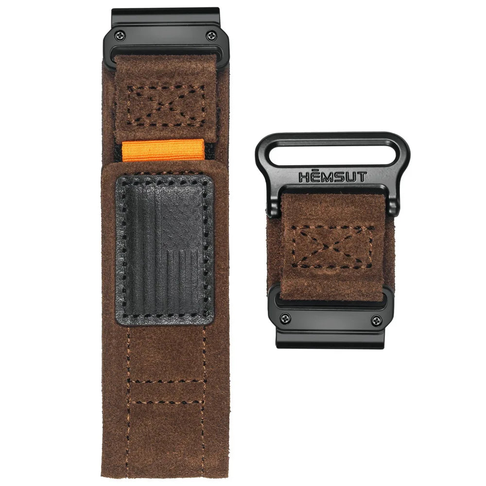 Garmin QuickFit Loop Band - Nylon and Leather Styles in Leather - Dark Brown