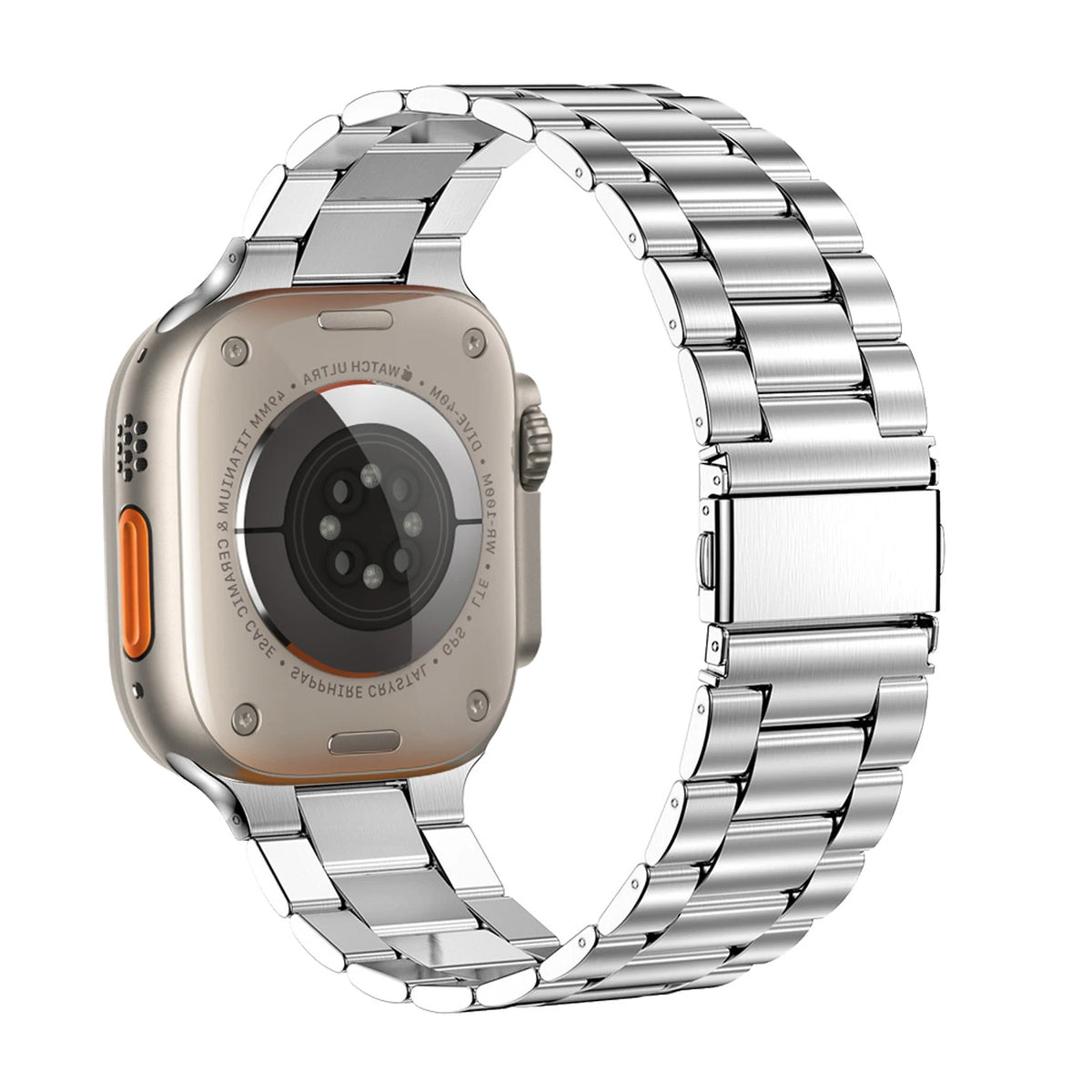 Three-Link Stainless Steel Apple Watch Bracelet Band in Silver / Band Only