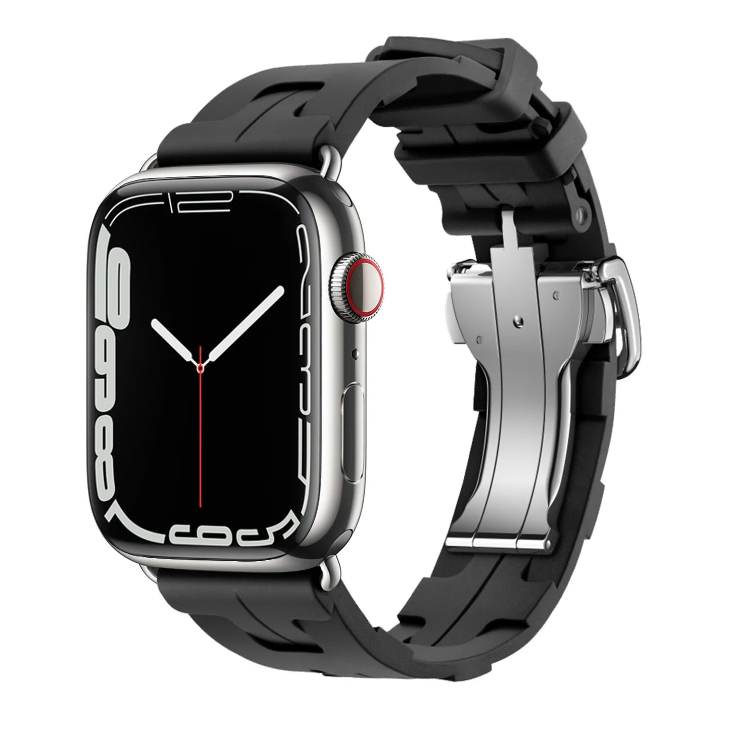 Apple Watch Silicone Band - Soft flexible waterproof strap for comfort during workouts and outdoor adventures.