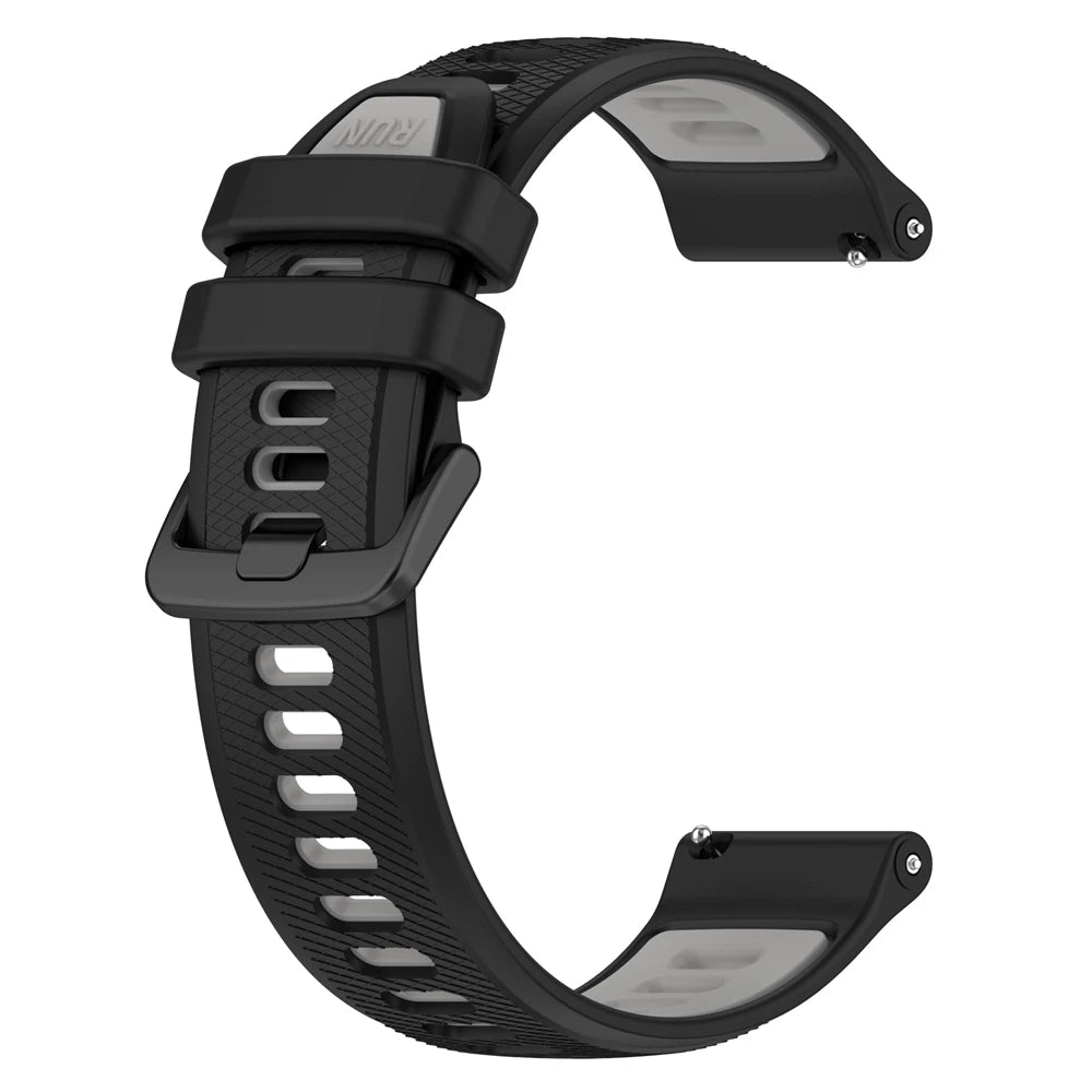 COROS Textured Silicone Sport Band in Solid and Two-Tone Colors – Black / Gray