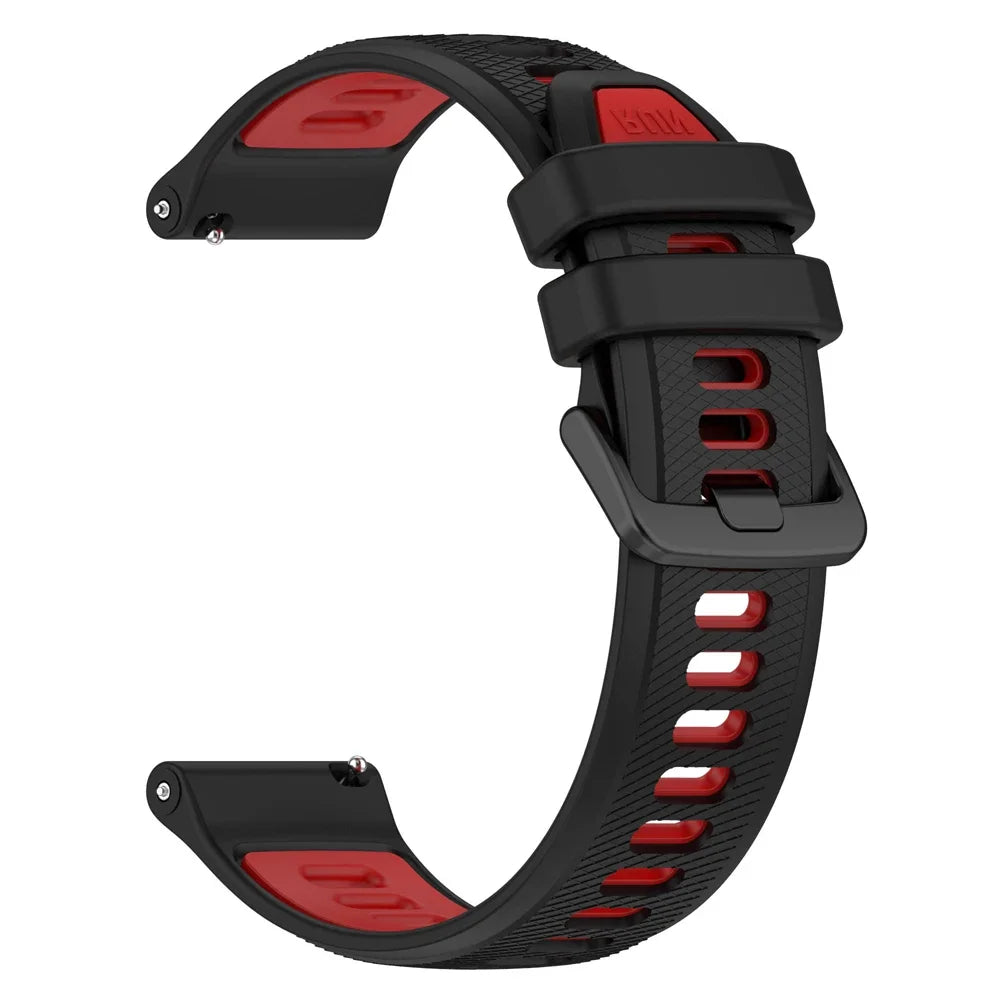 Motorola Moto Textured Silicone Band with Color and Buckle Options — Black / Red