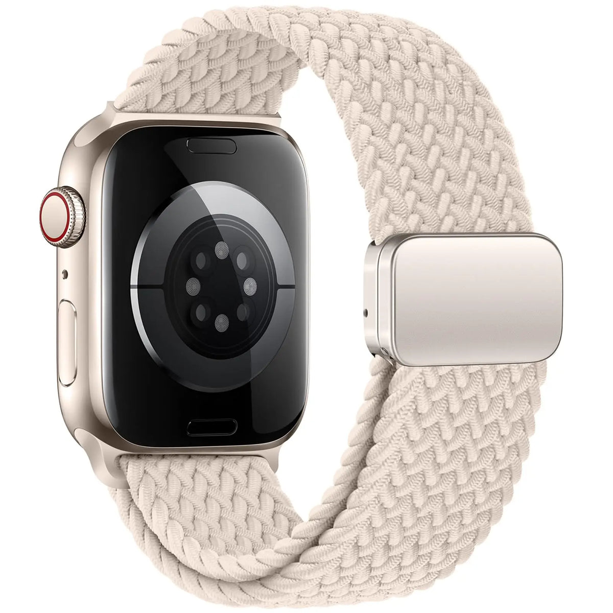 Ivory braided nylon loop rear view for Apple Watch