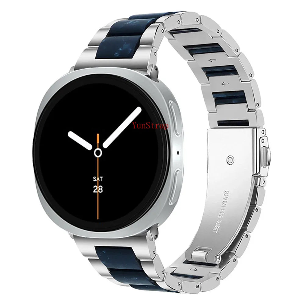 Samsung Galaxy Watch Band Metal Resin Bracelet Watch8/Watch8 Classic/Watch9 Ultra/Ultra2 on display.
