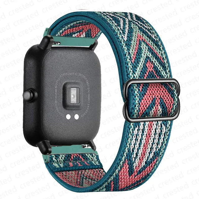COROS Adjustable Elastic Fabric Watch Band - Teal Arrow Pattern