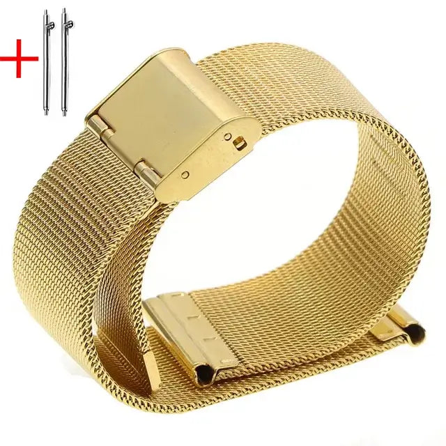 Samsung Galaxy Watch Stainless Steel Mesh Clasp Band in Gold