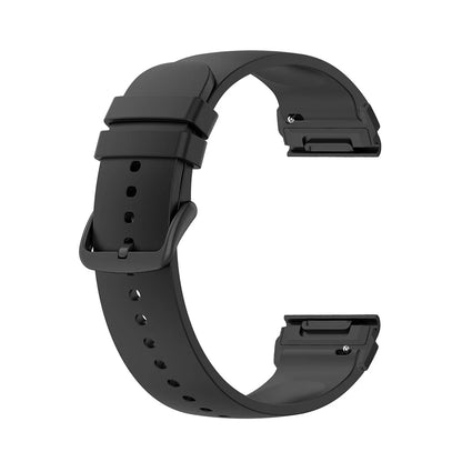 Garmin silicone watch strap in black, a comfortable and durable replacement band for smartwatches with quickfit design.