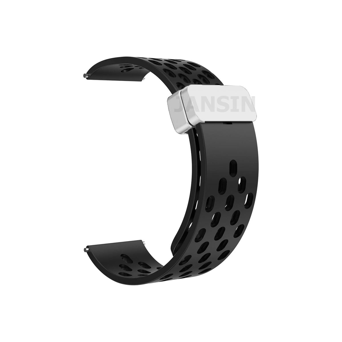 COROS Perforated Silicone Band with Magnetic Clasp – Black / Silver Clasp