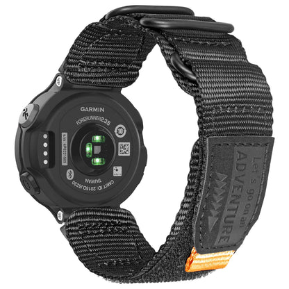 Garmin rugged nylon watch band strap for smartwatch, showcasing durable design and adjustable fit.