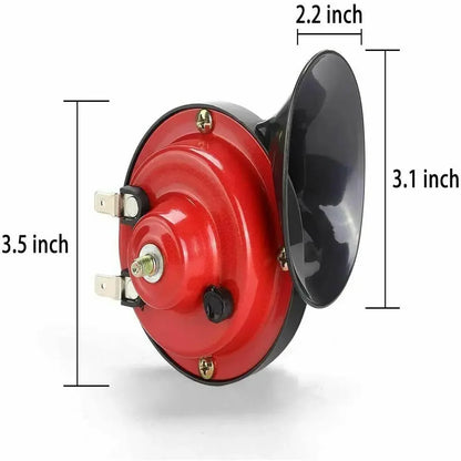 Loud 12V Snail Horn for Golf Carts, Red or Black, Single or Pair