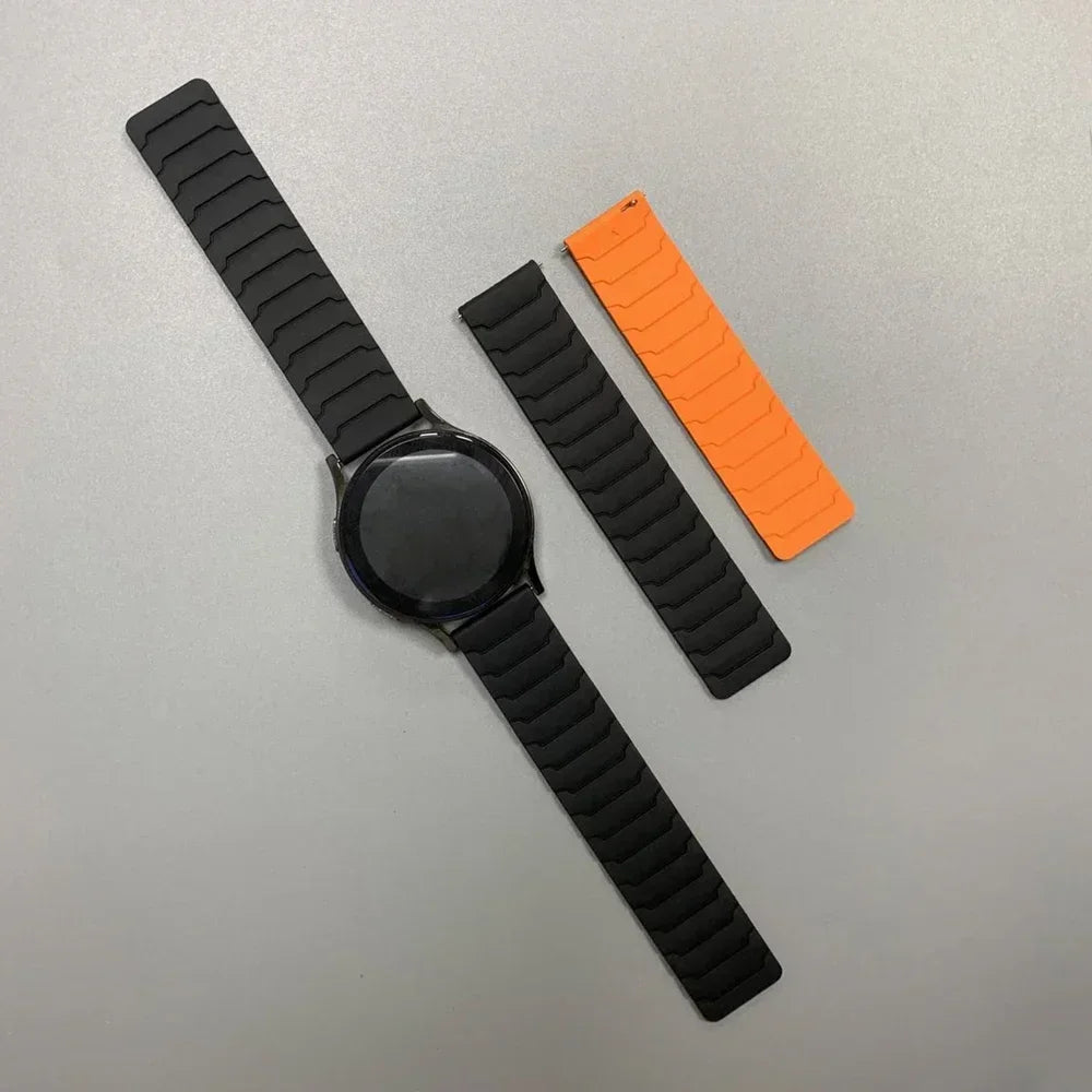COROS Segmented Magnetic Silicone Loop Band – Black / Orange
