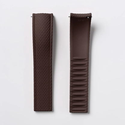 Garmin Curved-End FKM Rubber Band in Brown, strap only