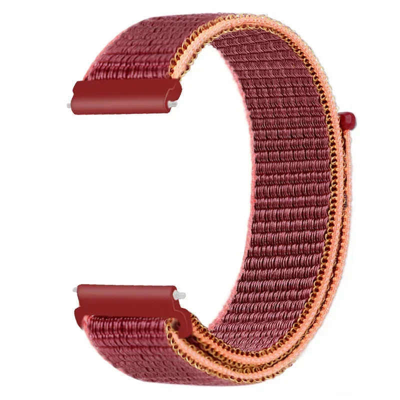 COROS Adjustable Nylon Loop Watch Band in Colors & Camo - Burgundy / Peach