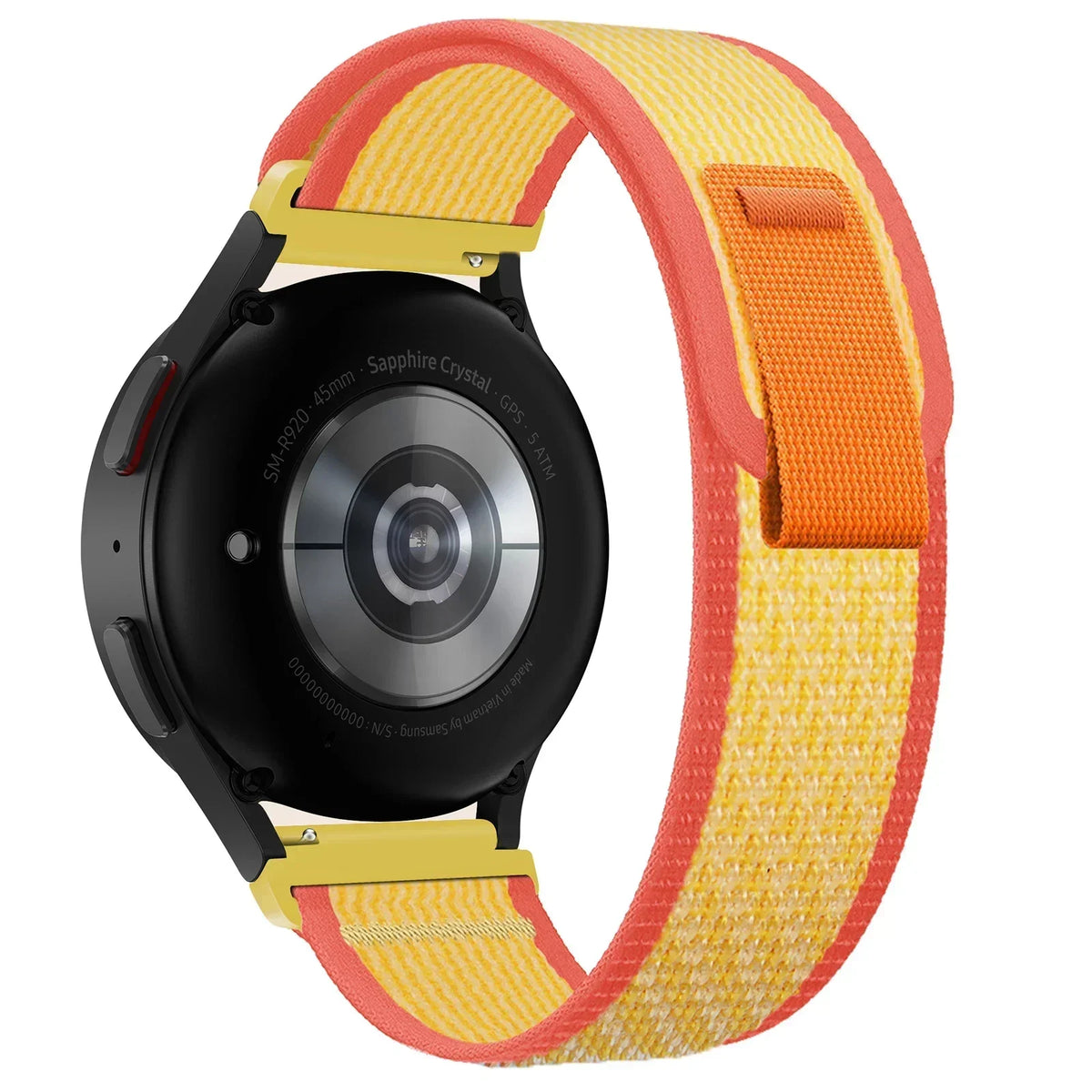 Polar Nylon Trail Loop Watch Band with Pull Tab — Yellow / Red
