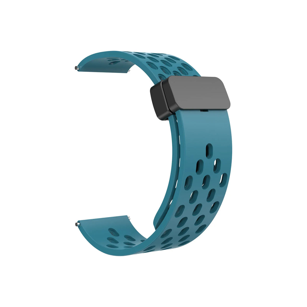 COROS Perforated Silicone Band with Magnetic Clasp – Teal Blue / Black Clasp