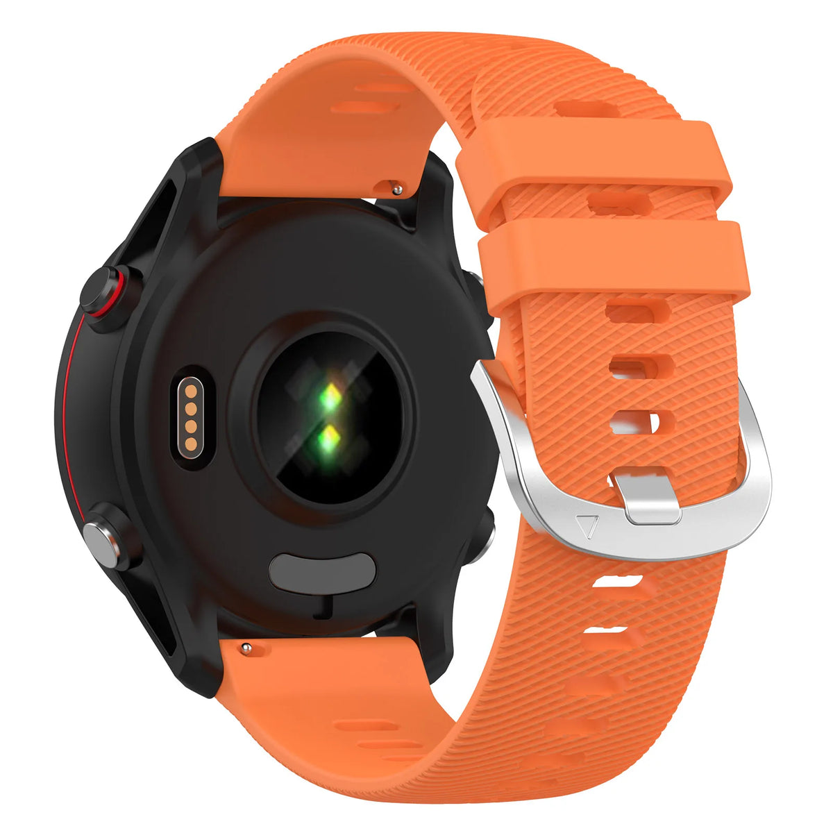 OnePlus Smartwatch Silicone Watch Band - Flexible & Durable Strap in vibrant orange color, showcasing its design and durability.
