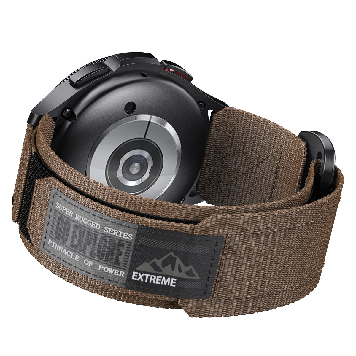COROS Nylon Sport Loop Watch Band with Woven Patch - Brown