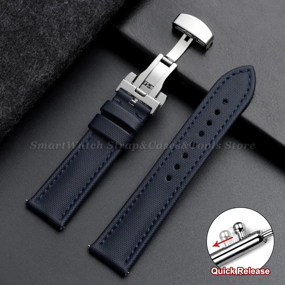 Sailcloth Band in Navy Blue