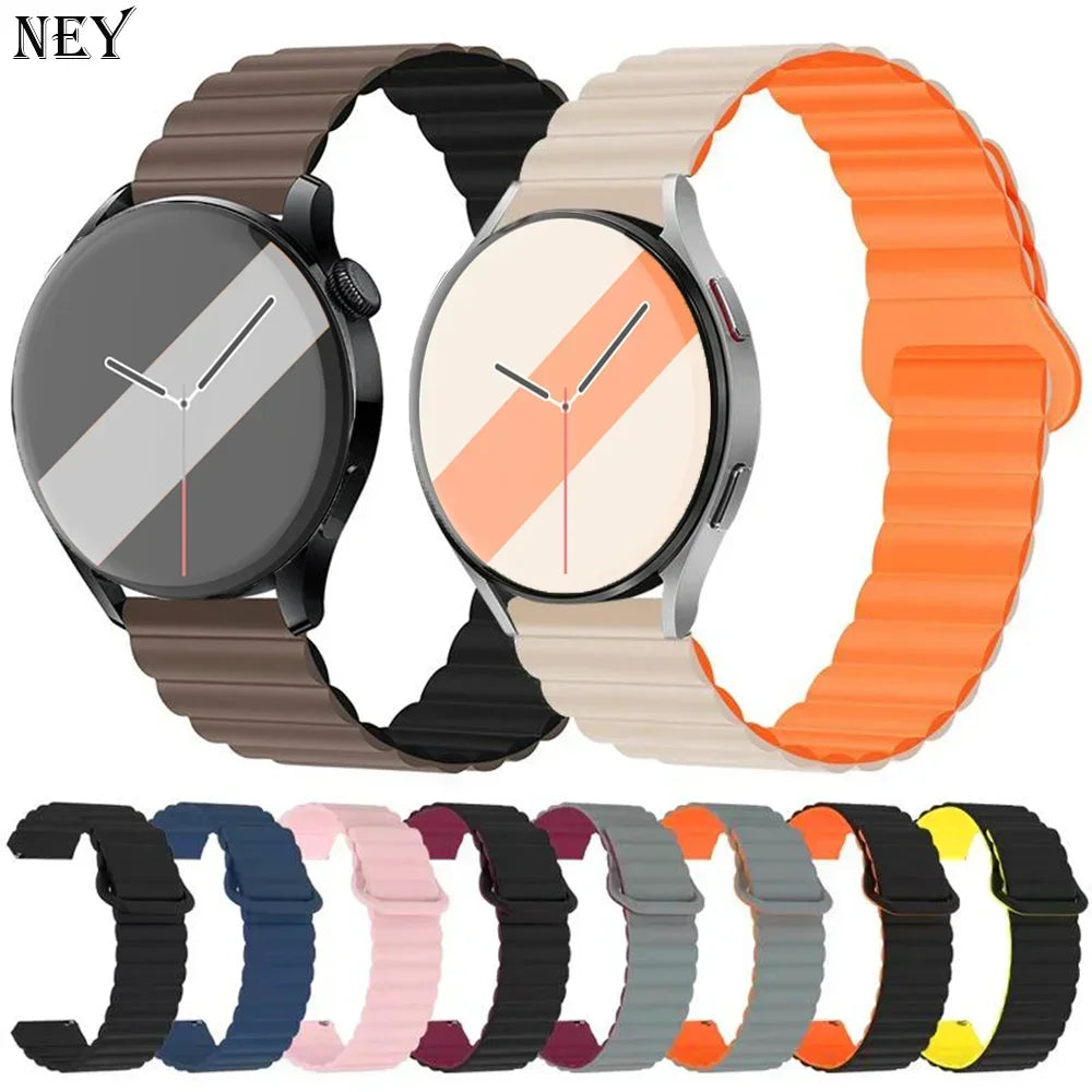 COROS Ribbed Magnetic Silicone Loop Watch Band - Magnetic bands shown with watches