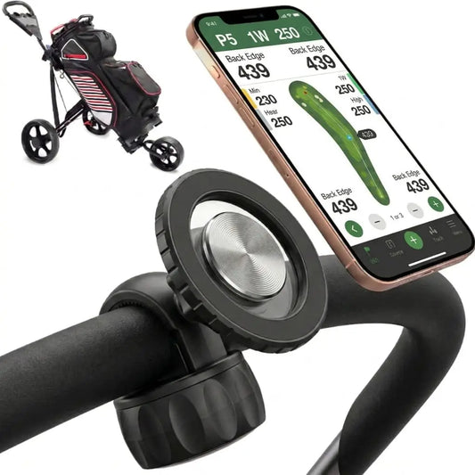 Magnetic Golf Push Cart Phone Holder, 360° Handlebar Mount