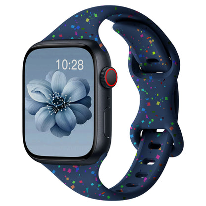 Apple Watch with colorful silicone band featuring a soft, flexible design for comfort and style.