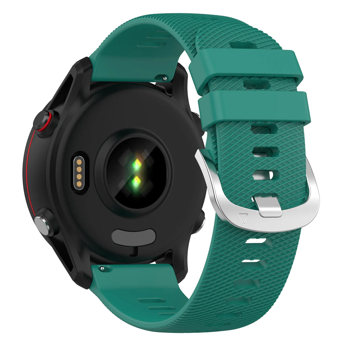 OnePlus Smartwatch Silicone Watch Band - Flexible & Durable Strap in teal color with a black smartwatch.