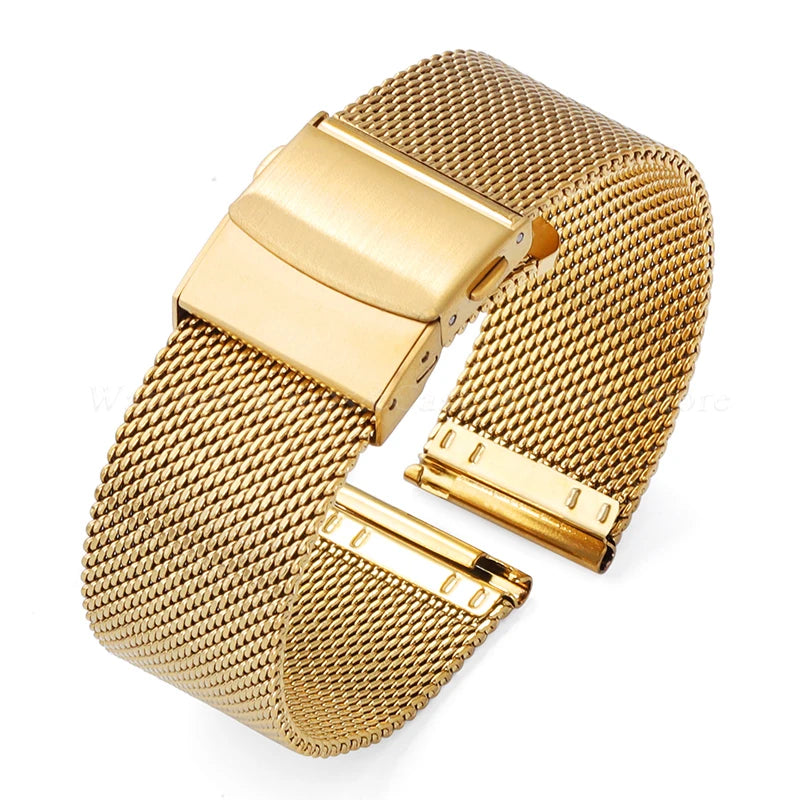 Thin Milanese Mesh Band in Gold