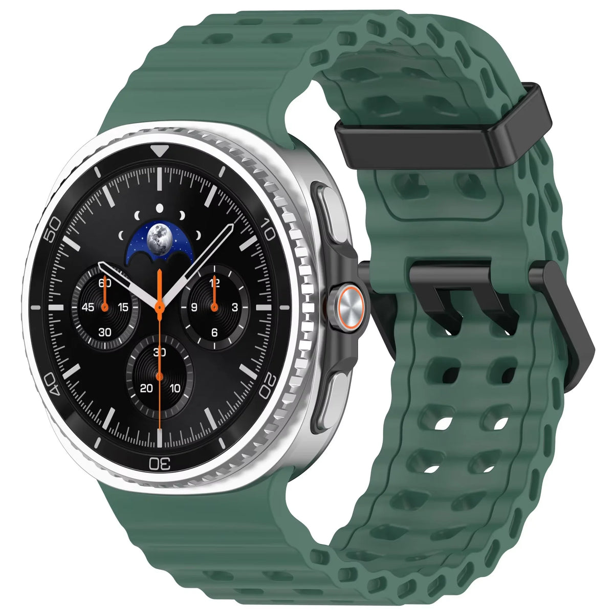 Twin-Hole Silicone Sport Band in Forest Green for Samsung Galaxy Watch8, Watch8 Classic and Watch9