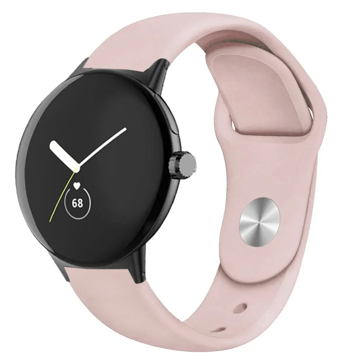 Round Stud Silicone Google Pixel Watch Band in Dusty Pink