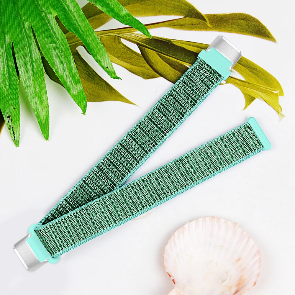 Fitbit Luxe Nylon Hook-and-Loop Sport Band - Teal / Mint