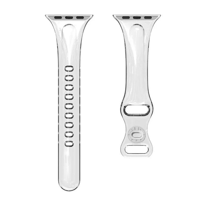 Apple Watch Transparent Strap made of soft rubber in clear design for maximum comfort and style.