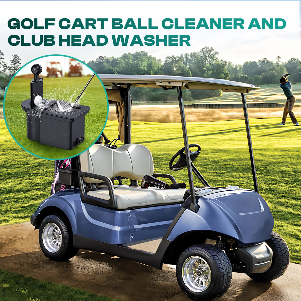 Golf Cart Club & Ball Washer with Mounting Bracket