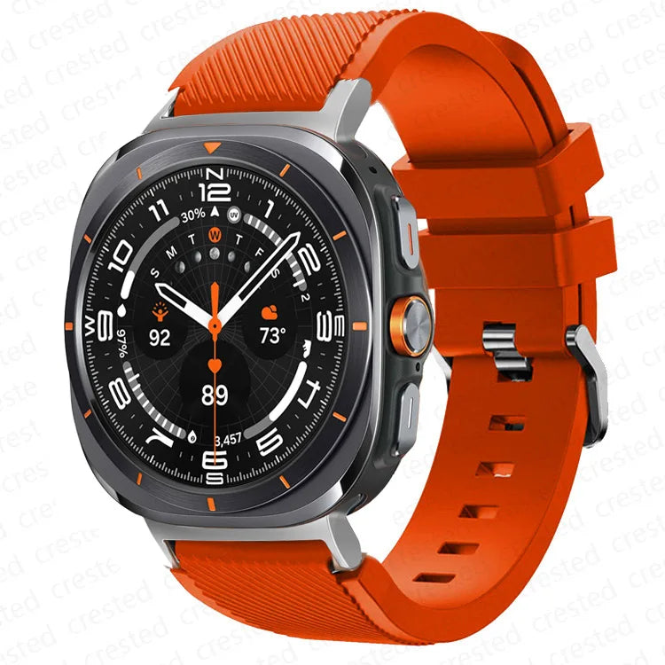 Samsung Galaxy Silicone Sport Watch Band - 20mm/Ultra+Ultra2 in Apricot color, durable and comfortable for daily wear.