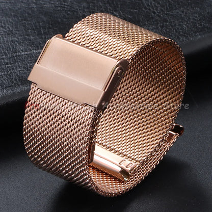 Milanese Mesh Sliding Clasp Band in Rose Gold